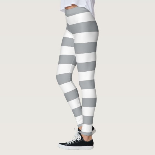 Grijze en witte strepen leggings (Links)