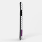 Grijze en witte strepen met Monogram iPhone 5 Hoes (Achterkant/rechts)