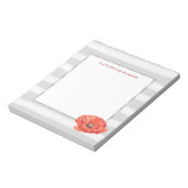 Grijze en witte strepen met rode ventilator notitieblok (Linkerzijde)