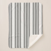 Grijze en witte strepen sherpa deken (Voorkant)