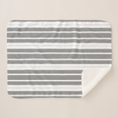 Grijze en witte strepen sherpa deken (Voorkant (horizontaal))
