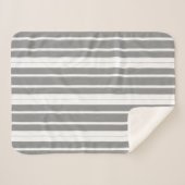 Grijze en witte strepen sherpa deken (Voorkant (horizontaal))