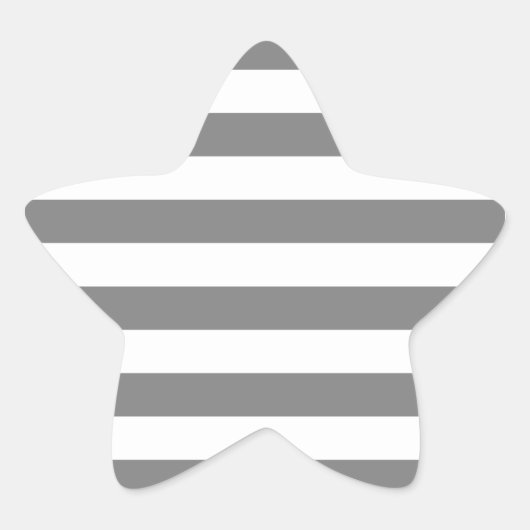 Grijze en witte strepen ster sticker (Voorkant)