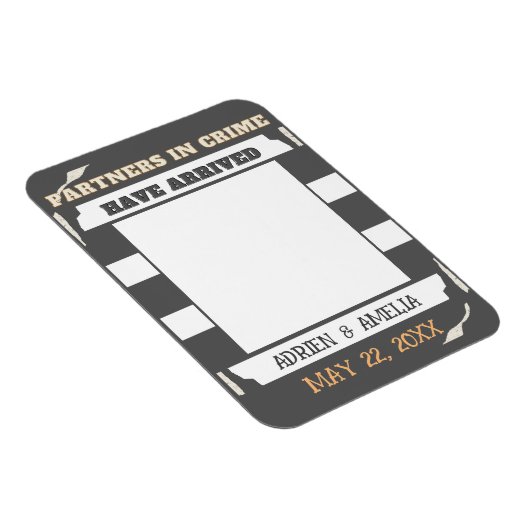 Grijze en witte strepen Twin Baby bekendmaking Magneet (Rechterzijde)