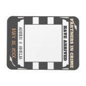 Grijze en witte strepen Twin Baby bekendmaking Magneet (Horizontaal)