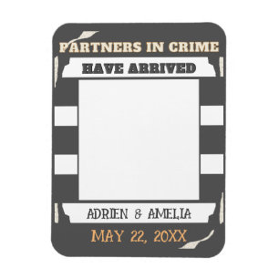 Grijze en witte strepen Twin Baby bekendmaking Magneet