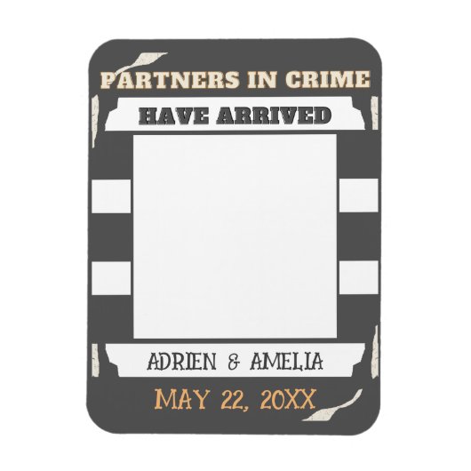 Grijze en witte strepen Twin Baby bekendmaking Magneet (Verticaal)