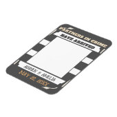 Grijze en witte strepen Twin Baby bekendmaking Magneet (Linkerzijde)