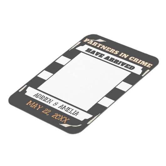 Grijze en witte strepen Twin Baby bekendmaking Magneet (Linkerzijde)