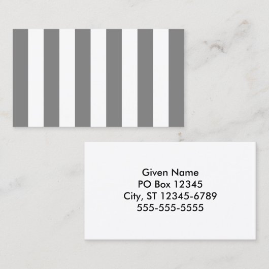 Grijze en witte strepen visitekaartje (Voorkant / Achterkant)