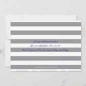 Grijze en Witte Stripe Baby Boy Navy Blue Baby sho Kaart (Achterkant)