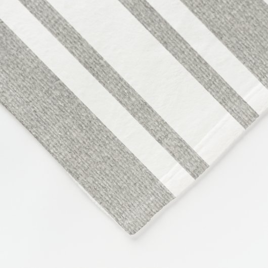 Grijze en witte strips fleece deken (Hoek)