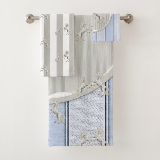 Grijze en witte tapijten voor paardenbaden bad handdoek (Insitu)