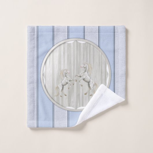Grijze en witte tapijten voor paardenbaden bad handdoek (Wasdoekje)