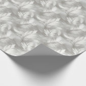 Grijze en Witte Veren Patroon Bruid Cadeaupapier (Hoek)