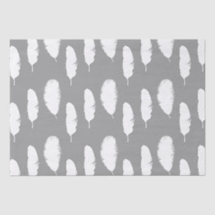 Grijze en witte veren tissuepapier