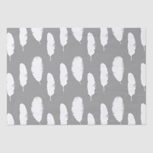 Grijze en witte veren tissuepapier (Voorkant)