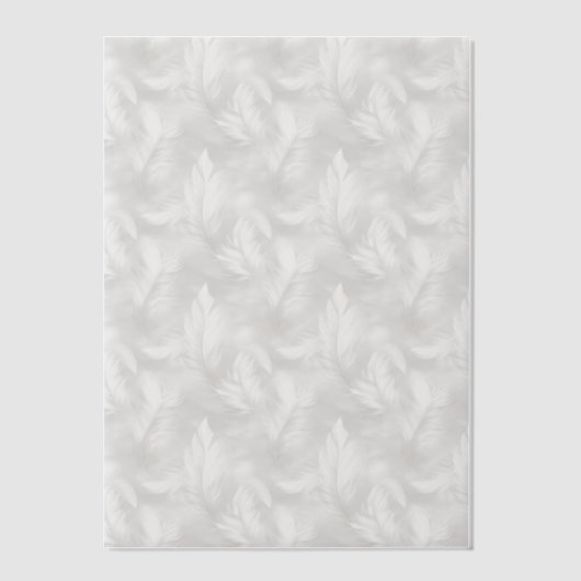 Grijze en witte veren Vellum Overlay Vellum Uitnodigingen (Voorkant)