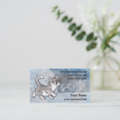 Grijze en witte Visitekaartje - Blauw en grijs (Staand voorkant)