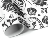 Grijze en witte vlinderdampen cadeaupapier (Rol Hoek)