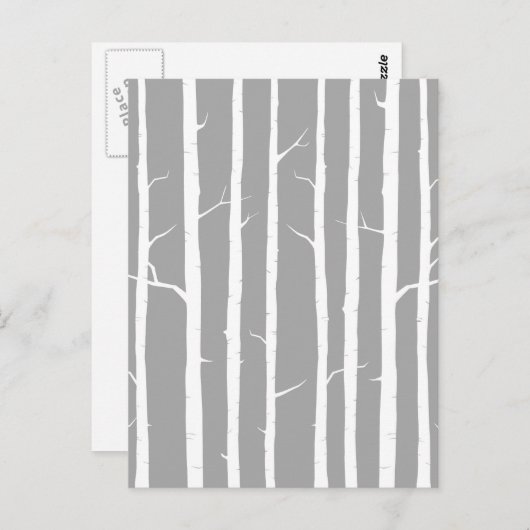 Grijze en witte vogelboom briefkaart (Voorkant / Achterkant)