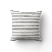 Grijze en witte Waterverf Stripe Nautical Pillow