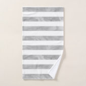 Grijze en witte Waterverf Stripes Bad Handdoek (Handdoek)