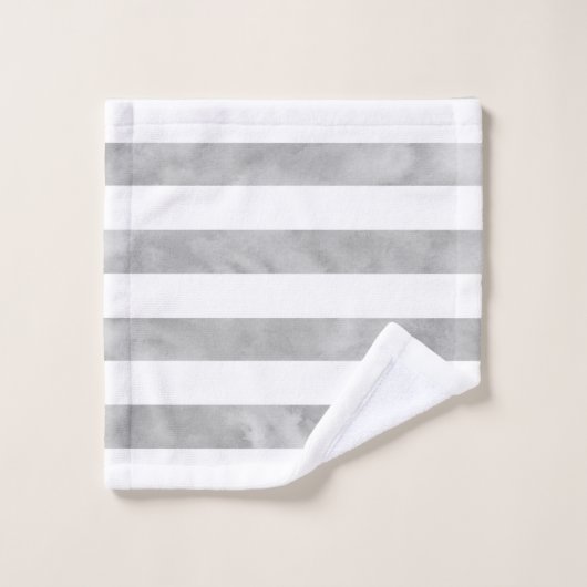 Grijze en witte Waterverf Stripes Bad Handdoek (Wasdoekje)
