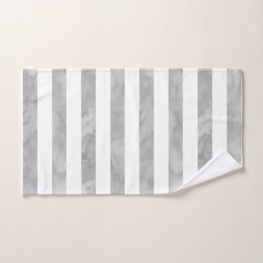 Grijze en witte Waterverf Stripes Bad Handdoek (Handdoek)