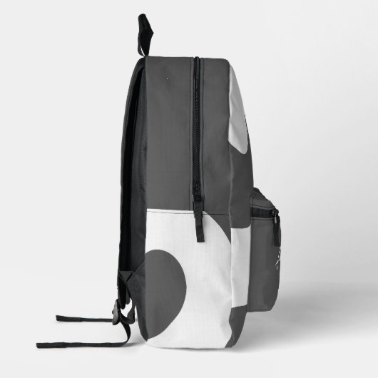 Grijze en witte wervelingen bedrukte rugzak (Links)