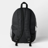 Grijze en witte wervelingen bedrukte rugzak (Achterkant)