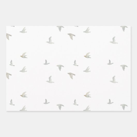 Grijze en witte winter gesorteerd inpakpapier vel (Voorkant 3)