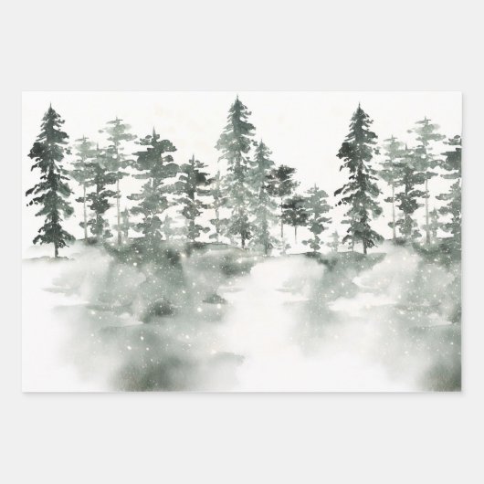 Grijze en witte winter gesorteerd inpakpapier vel (Voorkant)