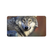 Grijze en witte wolf etiket (Voorkant)