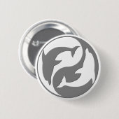 Grijze en witte yin yang dolfijnen Button (Voorkant /achterkant)