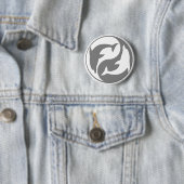 Grijze en witte yin yang dolfijnen Button (In situ)