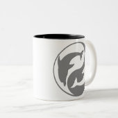 Grijze en witte yin yang dolfijnen Mok (Voorkant rechts)