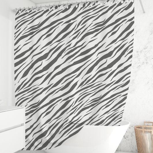 Grijze en witte zebra strepen patroon douchegordijn