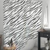 Grijze en witte zebra strepen patroon douchegordijn