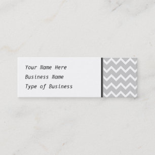 Grijze en witte zigzag Stripes. Mini Visitekaartje