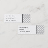 Grijze en witte zigzag Stripes. Mini Visitekaartje (Voorkant / Achterkant)