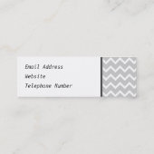 Grijze en witte zigzag Stripes. Mini Visitekaartje (Achterkant)