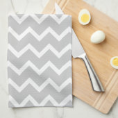 Grijze en witte zigzag Stripes. Theedoek (Quarter Fold)