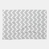 Grijze en witte zigzag Stripes. Theedoek (Horizontaal)