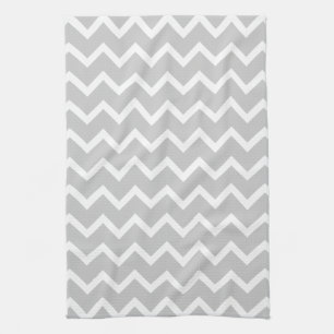 Grijze en witte zigzag Stripes. Theedoek