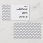 Grijze en witte zigzag Stripes. Visitekaartje (Voorkant / Achterkant)
