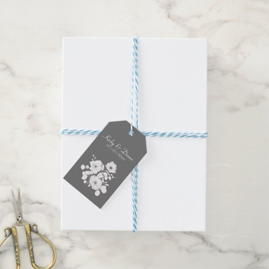 grijze en witte zwevende Labels Cadeaulabel (Met Touw)