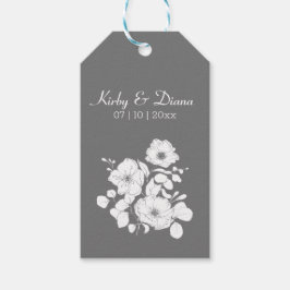 grijze en witte zwevende Labels Cadeaulabel