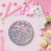 Grijze en zachte roze confetti papieren bord (Feest)