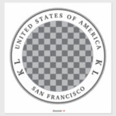 Grijze en zilvercheckbord voor ventilatie-Sticker Sticker (Vel)